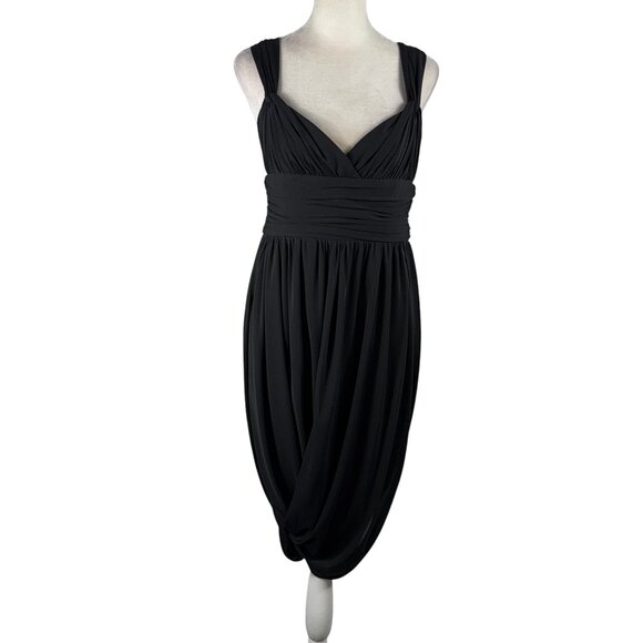David Meister Dresses & Skirts - Designer DAVID MEISTER Black Draped Sweetheart Neckline Cocktail Dress S…